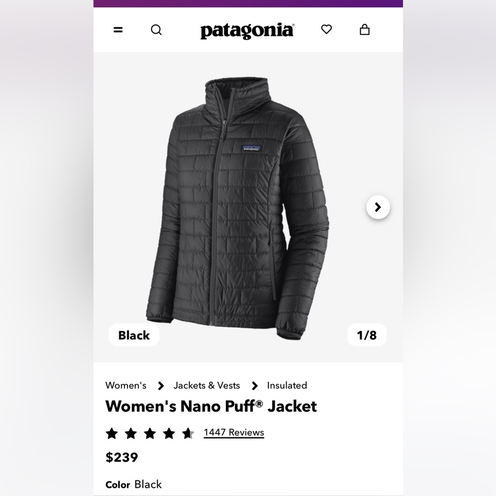 🏔️🤍🪩WOMENS NANO PUFF PATAGONIA JACKET🪩🤍🏔️